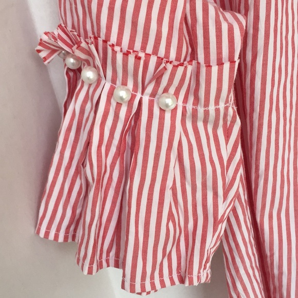 Jennifer and grace striped top ruffle sleeve large - Picture 2 of 6